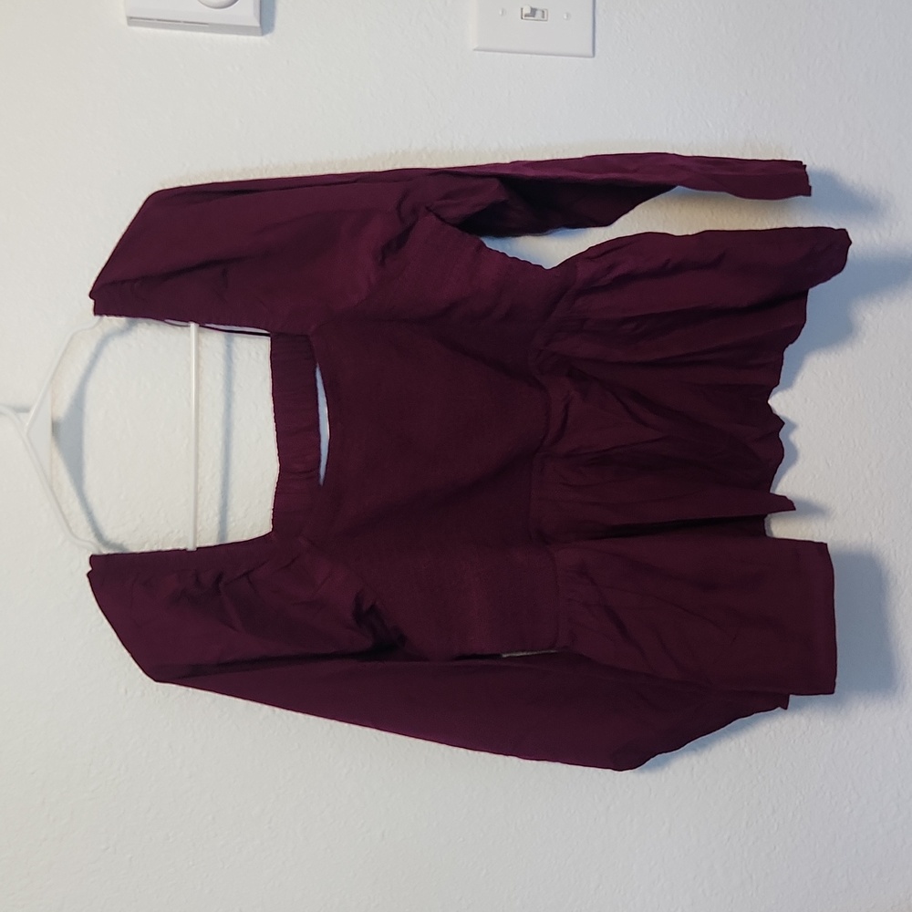 Old Navy Dark Mauve Crop Shirt